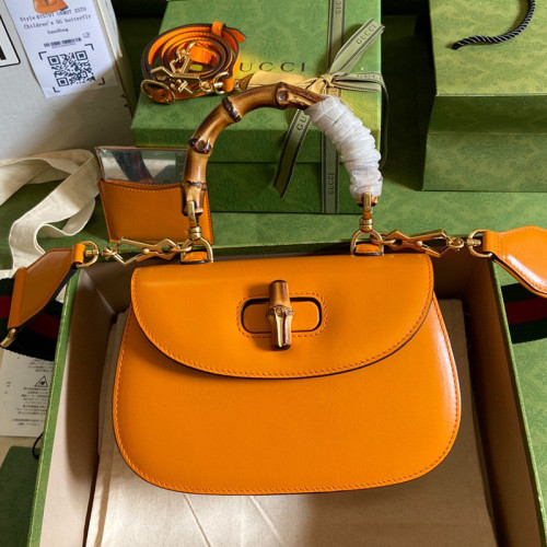 Gucci Womens Bags Handbags Shoulder Messenger Bags Luxury Brand Gucci Bamboo 1947 jumbo GG small top handle bag 675797 UKMDT 2570 with Original Box