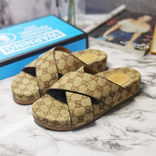 Gucci Mens Shoes Sandals Slides Slippers Luxury Brand Thick Sole Design with Original Box
