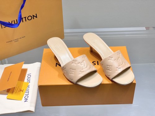 Louis Vuitton Womens Shoes Pumps Sandals Leather Design Luxury Brand Fashion Sandals with Original Box 5.5cm Heel
