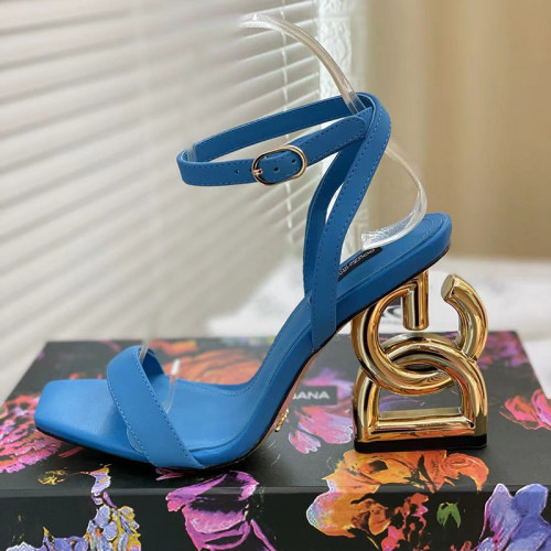 Dolce&Gabbana Womens Shoes Sandals Slippers Luxury Brand Fashion Patent leather sandals with DG Pop heel with Original Box