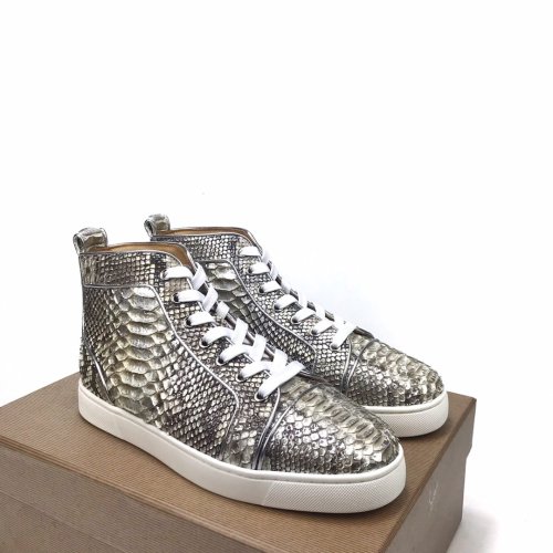 Christian Louboutin Mens Shoes Luxury Brand Red Bottom Design Louis Junior Spikes Flat with Original Box CL sneakers