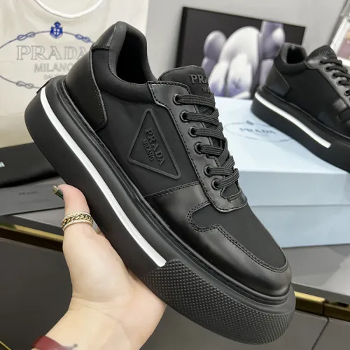 Prada Womens Shoes Casual Luxury Brand Breathable Prada Macro Re-Nylon and brushed leather sneakers 1E661M_3LF5_F0632_F_045 with Original Box