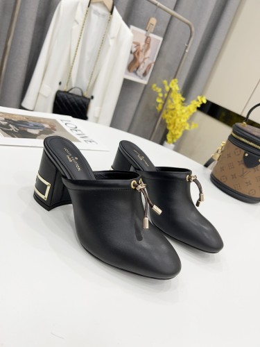 Louis Vuitton Womens Shoes Pumps Sandals Slippers Leather Design Luxury Brand Fashion Sandals with Original Box 6.5cm Heel