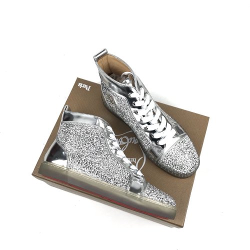 Christian Louboutin Mens Shoes Luxury Brand Red Bottom Design Louis Junior Spikes Flat with Original Box CL sneakers