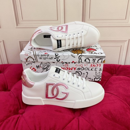 Dolce&Gabbana Womens Mens Shoes Fashion Sneakers Luxury Brand Calfskin Nappa Portofino Sneakers With Lettering