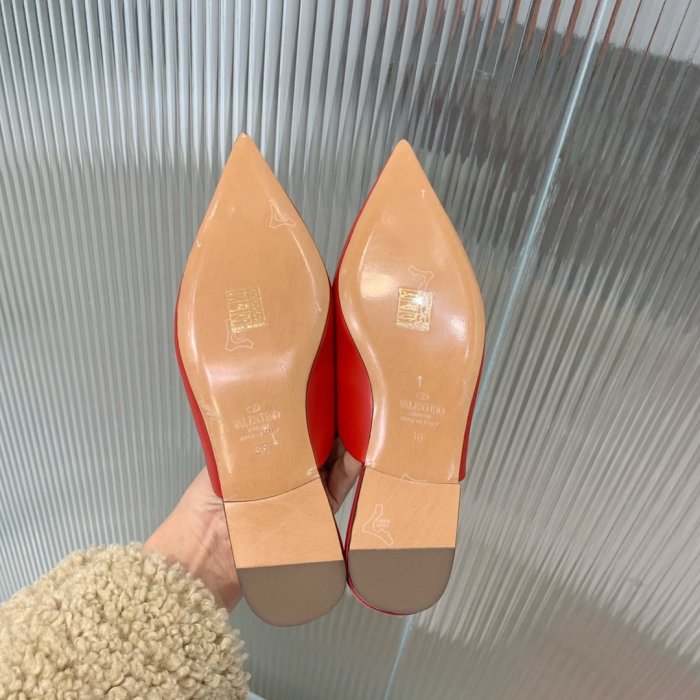 Valentino Women Shoes Mule Flip Flop Sandals ROMAN STUD FLAT MULE IN CALFSKIN with Original Box Luxury Brand