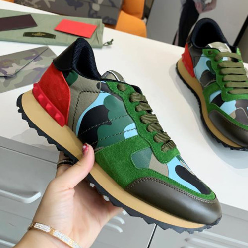 Valentino Men Shoes Fashion Design Luxury Brand ROCKSTUD CALFSKIN SNEAKER with Original Box