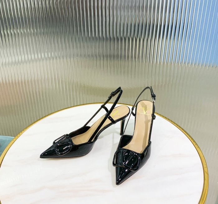 Valentino Women Shoes Mule Flip Flop Sandals VLOGO SIGNATURE CALFSKIN SLINGBACK PUMP 80 MM / 3.15 IN. with Original Box