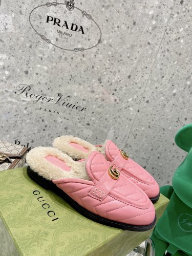 Gucci Womens Shoes Casual Loafers Design Luxury Brand Leather Princetown with Original Box