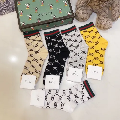 Gucci Socks 5 Pairs with Original Box Luxury Brand Breathable Gucci Sock