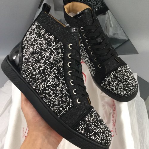 Christian Louboutin Mens Shoes Luxury Brand Red Bottom Design Louis Junior Spikes Flat with Original Box CL sneakers