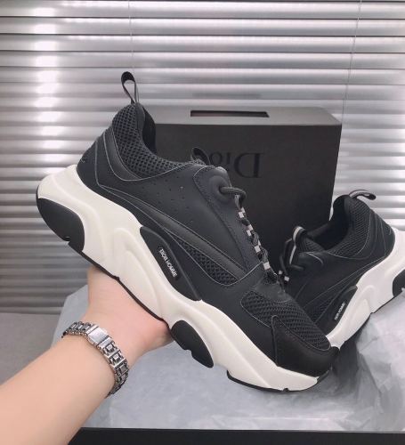 Dior Men Shoes Sneakers Luxury Brand B22 Sneaker Black Technical Mesh And Calfskin 3SN231ZHM_H960