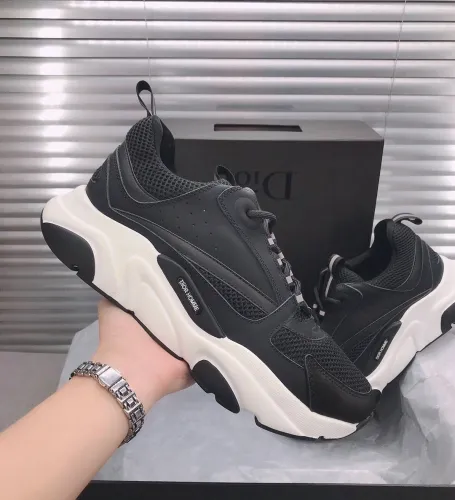 Dior Men Shoes Sneakers Luxury Brand B22 Sneaker Black Technical Mesh And Calfskin 3SN231ZHM_H960