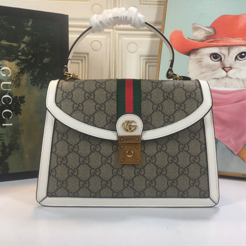 Gucci Womens Bags Shoulder Messenger Bag Luxury Brand Gucci Ophidia small top handle bag in GG supreme canvas with Original Box 651055 96IWX 9794