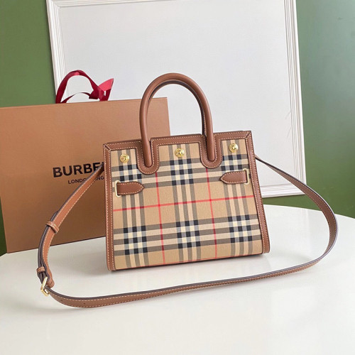 Burberry Womens Bag Mini Vintage Check Two-handle Title Bag