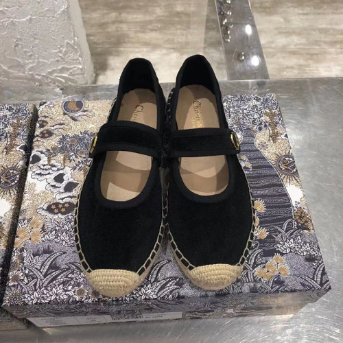 Dior Women Shoes Luxury Brand Design Dior Espadrille Nude Mesh Embroidery Womens Shoes with Original Box
