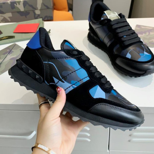 Valentino Men Shoes Fashion Design Luxury Brand ROCKSTUD CALFSKIN SNEAKER with Original Box