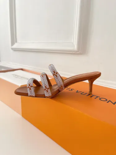 Louis Vuitton Womens Shoes Sandals Slippers Luxury Brand REVIVAL APPEAL MULE 1A93WI calf leather with Original Box 5.5cm Heel