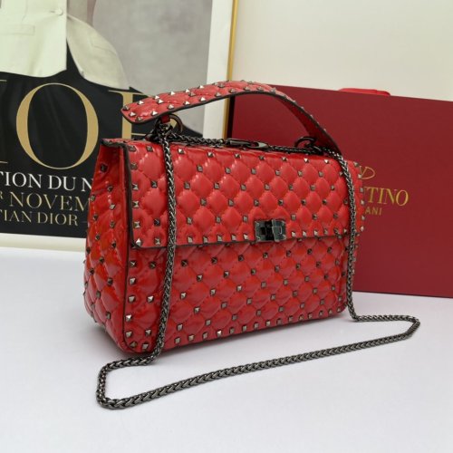 Valentino Womens Bags Crossbody Bags Handbags Luxury Brand LARGE ROCKSTUD SPIKE NAPPA LEATHER BAG with Original Box