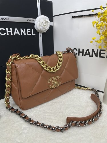 Chanel Womens Bags Shoulder Messenger Bags Chanel 19 Flap Bag Luxury Brand with Original Box