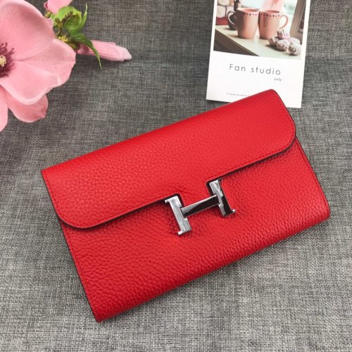 Hermes Womens Mens Wallets Purse Card Holder Leather Long Design Coin Bag with Original Box