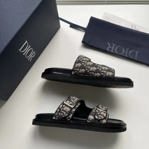 Dior Men Shoes Sandals Luxury Brand Fashion DIOR AQUA SANDAL Beige and Black Dior Oblique Jacquard with Original Box 3SA115ZSA_H561
