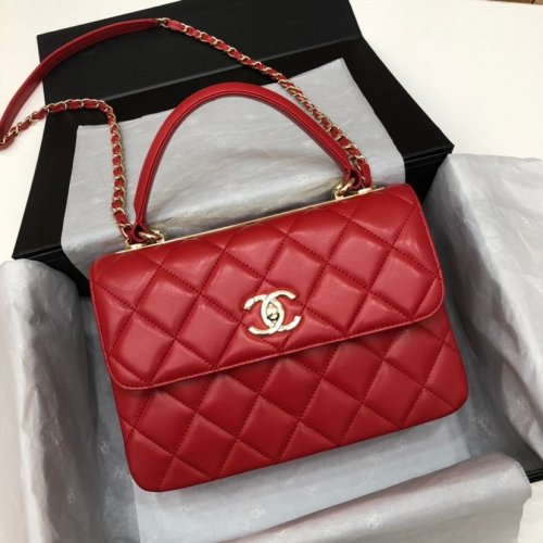Chanel Womens Shoulder Bags Luxury Brand with Original Box Small Flap Bag With Top Handle Lambskin & Gold-Tone Metal