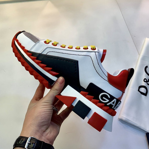 Dolce & Gabbana Womens Shoes Sneakers Lace-Up Luxury Brand Super Queen sneakers in calfskin with Original Box