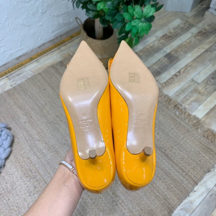 Valentino Women Shoes Mule Flip Flop Sandals VLOGO SIGNATURE CALFSKIN PUMP 45MM / 1.8 IN. Luxury Brand with Original Box