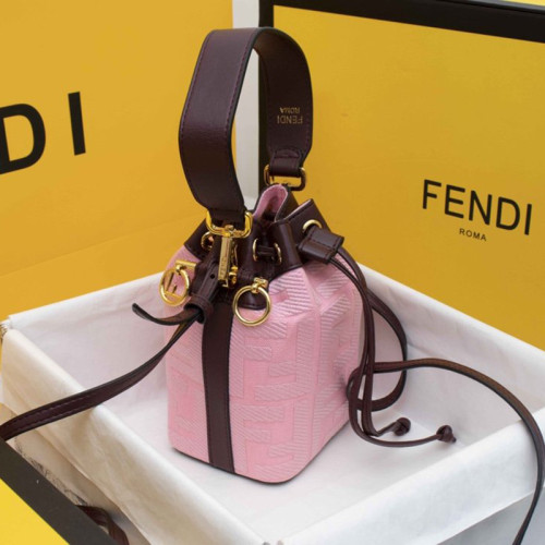 Fendi Womens Bag MON TRESOR Mini Bag in Beige Canvas