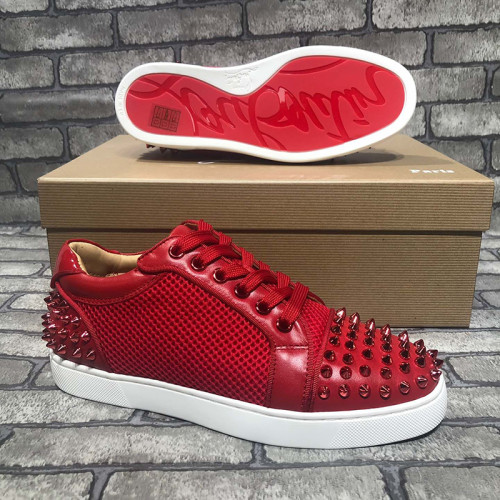 Christian Louboutin Mens Shoes Luxury Brand Red Bottom Design Louis Junior Spikes Flat with Original Box CL sneakers