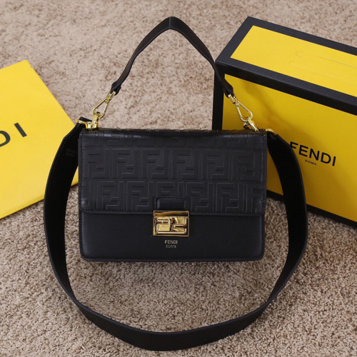 Fendi Womens Bags Shoulder Bags Handbags Luxury Brand FENDI Kan U leather bag with Original Box