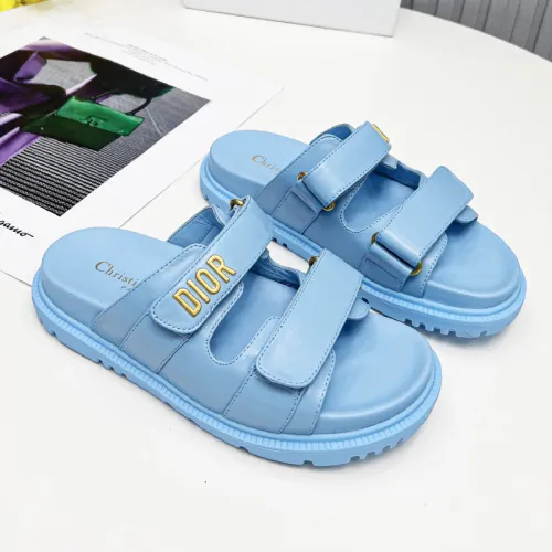 Dior Women Shoes Sandals Luxury Brand DIORACT SLIDE Lambskin with Original Box KCQ719LNY_S29X