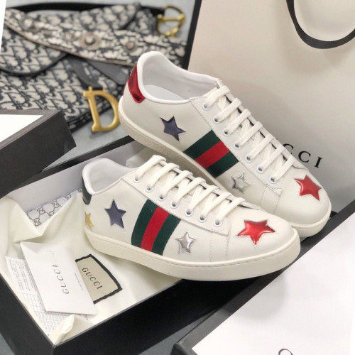 Gucci Womens Shoes Fashion Sneakers Lace-Up Luxury Brand Women's Ace Embroidered Sneaker with Original Box