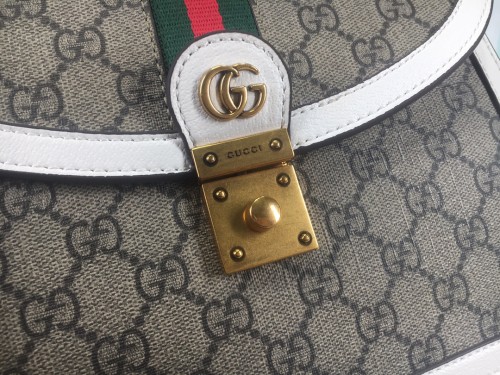 Gucci Womens Bags Shoulder Messenger Bag Luxury Brand Gucci Ophidia small top handle bag in GG supreme canvas with Original Box 651055 96IWX 9794