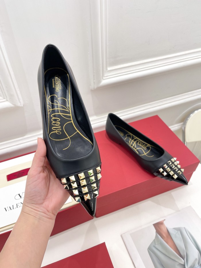 Valentino Womens Shoes ROCKSTUD SLINGBACK PUMP WITH SCULPTED HEEL IN KIDSKIN with Original Box