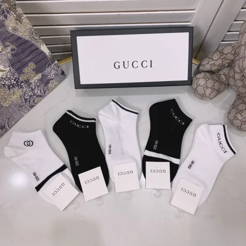 Gucci Socks 5 Pairs with Original Box Luxury Brand Breathable Gucci Sock