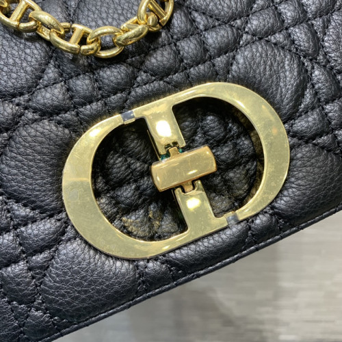 Dior Womens Bags Crossbody Bag SMALL DIOR CARO BAG Black Supple Cannage Calfskin with Original Box M9241UWHC_M900
