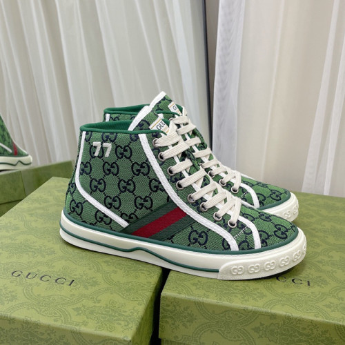 Gucci Womens Shoes Fashion Type Luxury Brand Leather Women's Gucci Tennis 1977 high top sneaker with Original Box