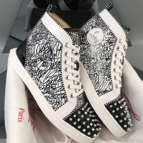 Christian Louboutin Mens Shoes Luxury Brand Red Bottom Design Louis Junior Spikes Flat with Original Box CL sneakers