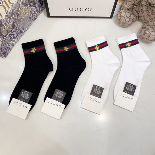 Gucci Socks 4 Pairs with Original Box Luxury Brand Breathable Gucci Sock