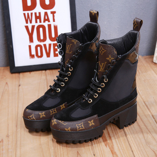 Louis Vuitton Women Shoes Boots Luxury Brand Fashion Ankle Boots LAUREATE PLATFORM DESERT BOOT