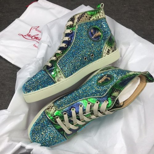 Christian Louboutin Mens Shoes Luxury Brand Red Bottom Design Louis Junior Spikes Flat with Original Box CL sneakers