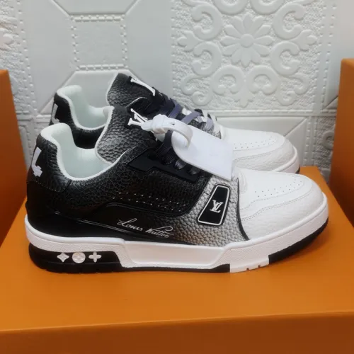 Louis Vuitton Womens Shoes Fashion Sneakers Design Luxury Brand LV TRAINER SNEAKER Mix of materials with Original Box 1A9JI9