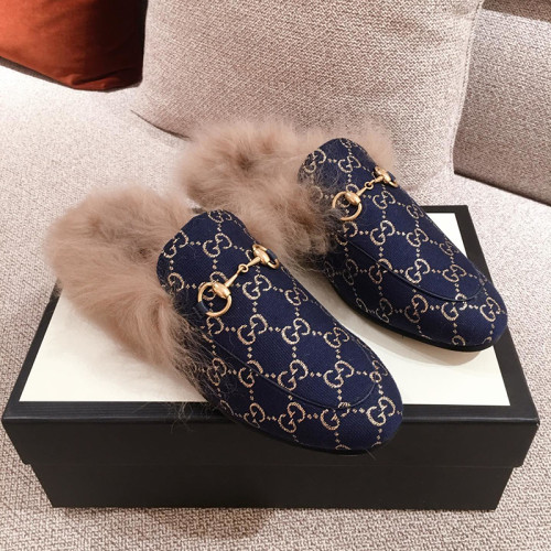 Gucci Womens Shoes Casual Loafers Design Luxury Brand Leather Princetown with Original Box