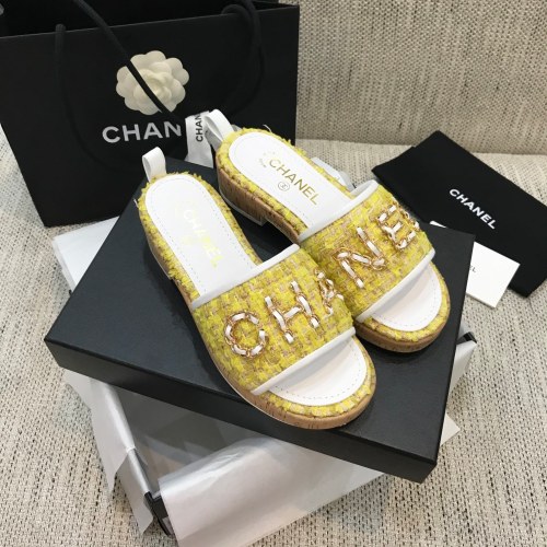 Chanel Womens Shoes Mules Tweed