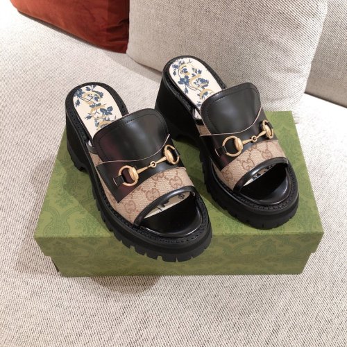 Gucci Women Shoes Women's Mid-heel Slide Sandal with Horsebit