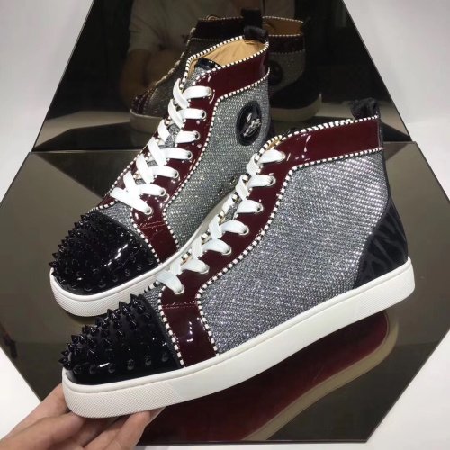 Christian Louboutin Mens Shoes Luxury Brand Red Bottom Design Louis Junior Spikes Flat with Original Box CL sneakers