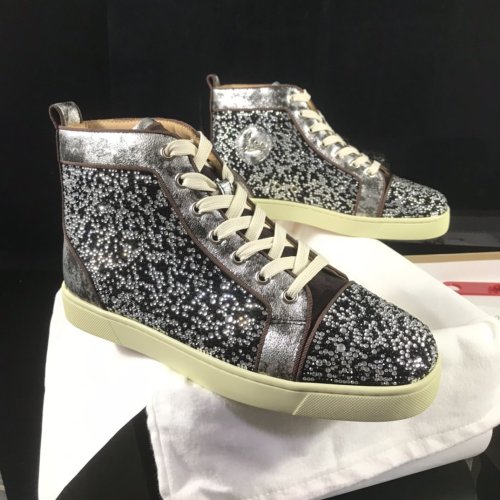 Christian Louboutin Mens Shoes Luxury Brand Red Bottom Design Louis Junior Spikes Flat with Original Box CL sneakers