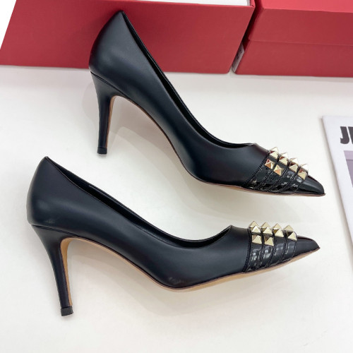 Valentino Womens Shoes ROCKSTUD SLINGBACK PUMP WITH SCULPTED HEEL IN KIDSKIN with Original Box 8cm Heel Design